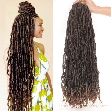 36inch Brown Soft Long Goddess Braiding Dreadlocks Hair For Black Women Nu Locs Crochet Braid Hair Synthetic Faux Locs Extension